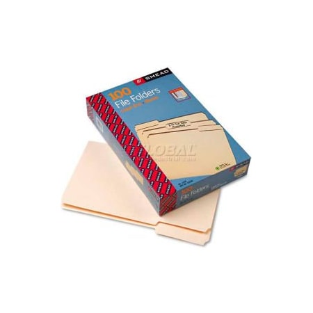 Smead Smead  1/3 Cut Assorted Position File Folders, One-Ply Top Tab, Legal, Manila, 100/Box 15330